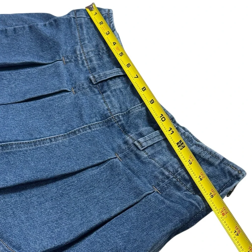 Y2K Almost Famous‎ Micro Mini Denim Pleated Skort Low Rise Grunge Skater S